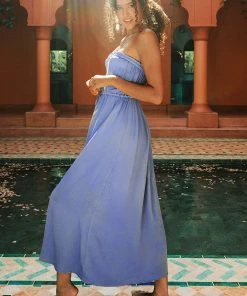 CUPSHE Dresses Avalynn Drawstring Waist Halter Maxi Dress