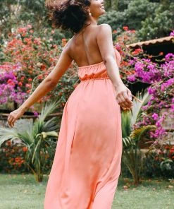 CUPSHE Tara Halter Frill Backless Maxi Dress