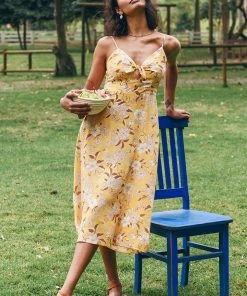 CUPSHE Bryanna Floral Cut Out Tie Dress Dresses