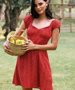 CUPSHE Alessandra Ditsy Frill Short Dress Dresses