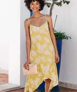 CUPSHE Amelie Floral Tie Back Slip Dress Dresses