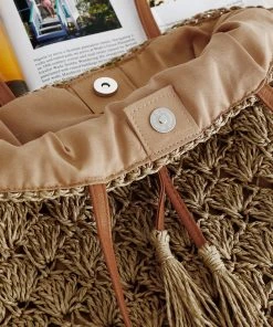 CUPSHE Accs & Clothing Agnes Paper String Brown Braided Medium Shoulder Bag