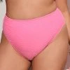 CUPSHE Palm Beach High Waist Pink Plus Size Bikini Bottom