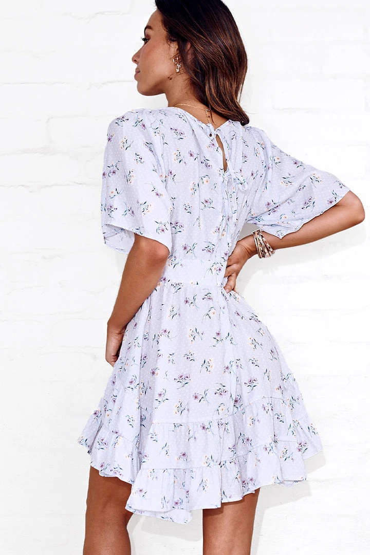 CUPSHE Chrystal Short Length Ruffle Half Sleeves A-shape Dress Dresses