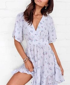 CUPSHE Chrystal Short Length Ruffle Half Sleeves A-shape Dress Dresses