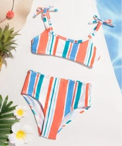 CUPSHE Palm Beach Night Over The Shoulder Bralette Girls Bikini Set New In Bikinis ✨