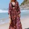 CUPSHE Summer Dresses 2022 Sally Floral Plunge Maxi Dress