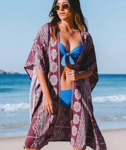 CUPSHE Cover Ups Paulina Geo Print Split Kimono