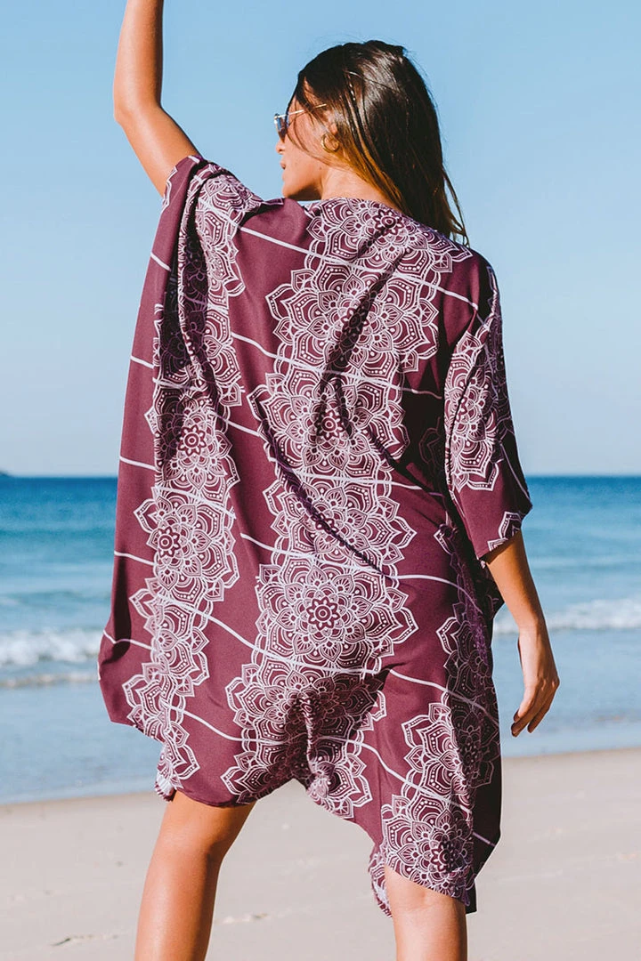 CUPSHE Cover Ups Paulina Geo Print Split Kimono