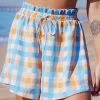 CUPSHE Blue Dresses Janae Plaid Elastic Waist Shorts