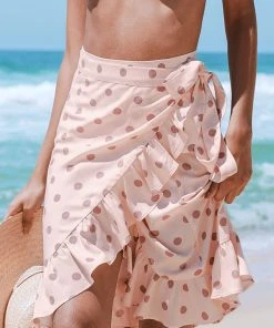 CUPSHE Annette Polka Dot Ruffle Tie Side Beach Skirt
