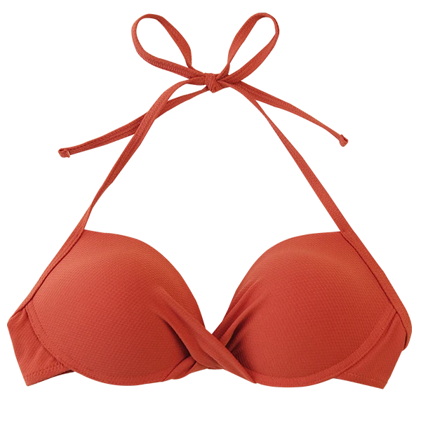 CUPSHE Orange Twist Halter Bikini Top Swimwear UP TO 70% OFF