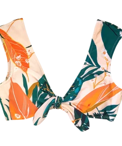 CUPSHE Swimwear UP TO 70% OFF Bright Leafy Print Bikini Top