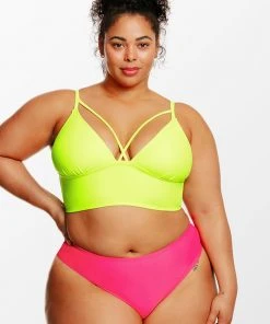 CUPSHE Love Los Angeles Strappy Midkini & High Leg Hipster Plus Size Bikini Set