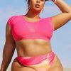 CUPSHE Mesh Top String Triangle & Swirlfriend Cheeky Plus Size Bikini Set