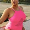 CUPSHE Love Los Angeles Strappy Mesh Plus Size One Piece Swimsuit