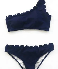 CUPSHE Miss The Past One Shoulder Bikini Set