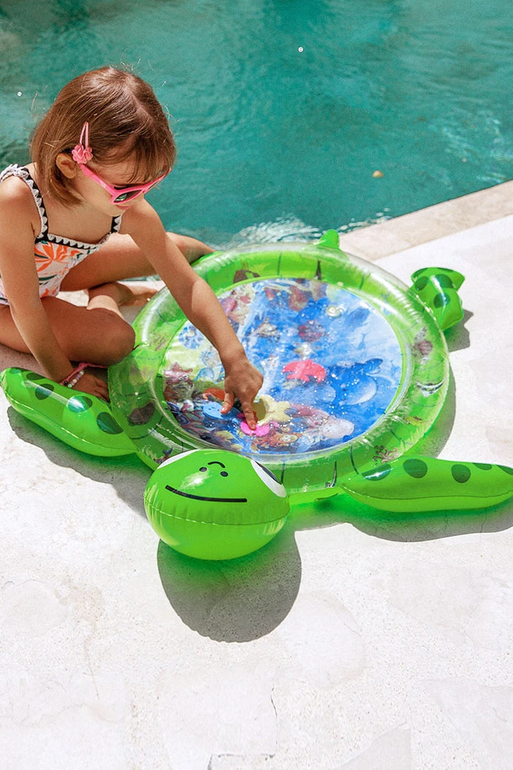 CUPSHE Adventure Cartoon Turtle Water Pat Kids Pool Float Swimming Ring