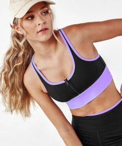 CUPSHE Sunshine Side U-neck Front Zipper Crop Sports Bra Accs & Clothing