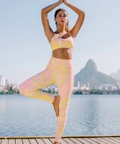 CUPSHE Accs & Clothing Orange Blossom Abstract Print Leggings