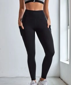 CUPSHE Skyline Black Leggings Accs & Clothing