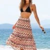 CUPSHE Cover Ups Judith Chevron Print Cover Up Skirt