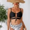 CUPSHE Bikinis Party In Paradise Double Keyhole High Waist Bikini Set