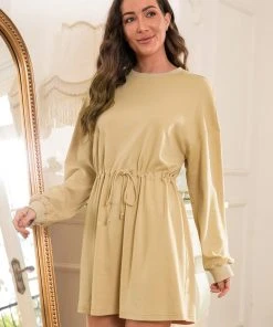 CUPSHE Dresses Aiyana Drop Shoulder Elastic Waist Dress