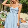 CUPSHE Dresses Noelle Blue Short Tie Frill A-Shape Dress