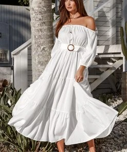 CUPSHE Dresses Harriet Off-shoulder Pull Over Dress