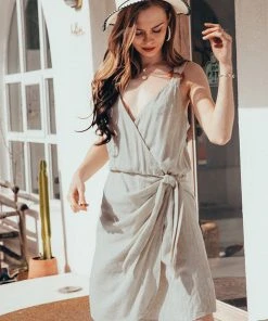 CUPSHE Jeanette O-ring Wrap Tie Waist Dress