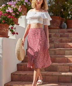 CUPSHE Dresses Honopu Red Ruffle Skirt