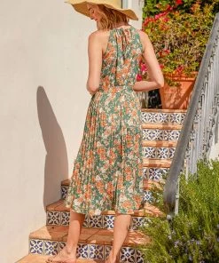 CUPSHE Honopu Round Neck Sleeveless Tie A-Shape Dress Dresses