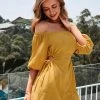 CUPSHE Dresses Caelan Off-Shoulder Cut Out Drawstring A-Shape Dress