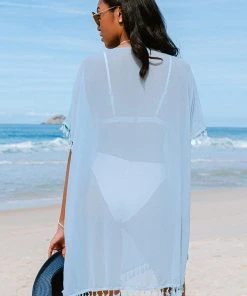 CUPSHE Cover Ups Tinsley V-neck Tassel Split Cover Up