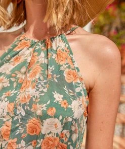 CUPSHE Honopu Round Neck Sleeveless Tie A-Shape Dress Dresses