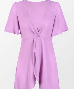 CUPSHE Dresses Christa Plunge Bell Sleeve Zipper Short A-Shape Dress